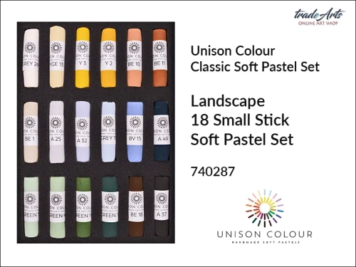 Unison Colour Landscape 18 Small Stick Soft Pastel Set, zestaw pasteli suchych Unison Landscape 18 Small Stick Set, pastele suche zestaw Unison Lndscape 18 Small Stick Set, pastele suche Unison Colour, pastele suche, pastele do pejzaży,