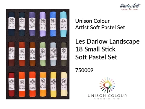 Unison Colour Les Darlow Landscape 18 Small Stick Soft Pastel Set, zestaw pasteli suchych Unison Les Darlow Landscape 18 Small Stick Set, pastele suche zestaw Unison Les Darlow Landscape 36 Small Stick Set, pastele suche, pastele do pejzaży,