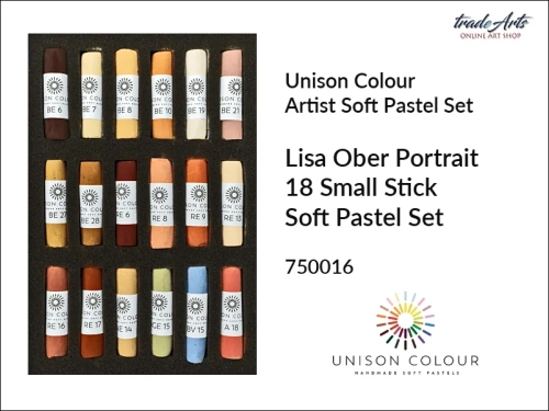 Unison Colour Lisa Ober Portrait 18 Small Stick Soft Pastel Set, zestaw pasteli suchych Unison Lisa Ober Portrait 18 Small Stick Set, pastele suche zestaw Unison Lisa Ober 18 Portrait Small Stick Set, pastele suche, pastele do portretów,