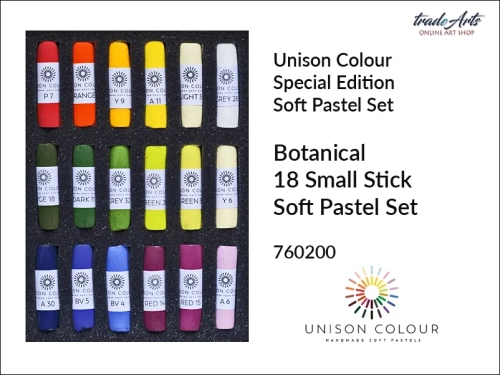 Unison Colour Botanical 18 Small Stick Soft Pastel Set, zestaw pasteli botanicznych Unison Colour Botanical 18 Small Stick Soft Set, zestaw pasteli kwiatowych Unison Colour Botanical 18 Small Stick Soft Set, kwiaty, botanika, krajobrazy, pastele,