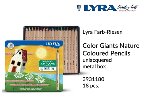 Lyra Color Giants Nature 18 Box Coloured Pencils, Lyra Color Giants Nature zestaw 18 szt. kredek , kredki nielakierowane Lyra Color Giants Nature 18 szt., kredki Lyra Giants Nature, kredki grube Lyra Giants komplet 18 szt.,