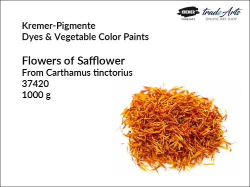 Flowers of Safflower Kremer-Pigmente, kwiaty krokosza barwierskiego Kremer-Pigmente, krokosz barwierski Kremer-Pigmente, krokosz barwierski żółty barwnik naturalny,  krokosz barwierski,