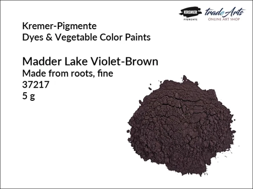 Madder Lake Violet-Brown Kremer-Pigmente, kraplak  w proszku brązowo-fioletowy z korzeni Kremer-Pigmente, kraplak brązowo-fioletowy Kremer-Pigmente, kraplak brązowo-fioletowy,  kraplak naturalny, marzanna barwierska,