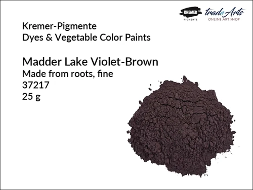 Madder Lake Violet-Brown Kremer-Pigmente, kraplak  w proszku brązowo-fioletowy z korzeni Kremer-Pigmente, kraplak brązowo-fioletowy Kremer-Pigmente, kraplak brązowo-fioletowy,  kraplak naturalny, marzanna barwierska,