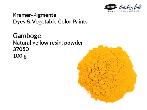 Gamboge powder Kremer-Pigmente, Gumigutta powder Kremer-Pigmente, gumigutta żółcień Paolmino Kremer-Pigmente, gumigutta w proszku Kremer-Pigmente,  gumigutta żywica naturalna w proszku,