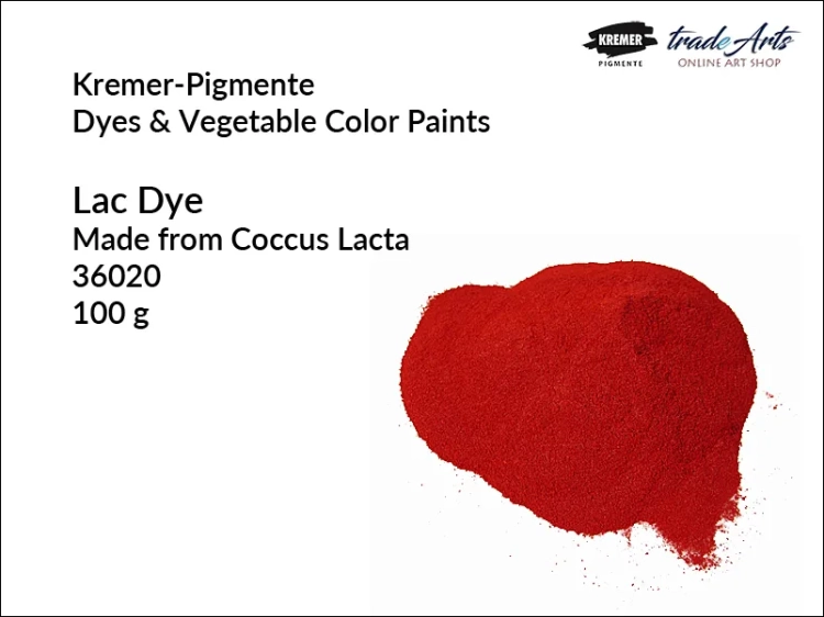 Lac Dye Indian Red Lake Kremer-Pigmente, czerwień Lac Dye Kremer-Pigmente, barwnik Lac Dye Kremer-Pigmente, barwnik czerwony Lac Dye, barwnik roślinny Lac Dye, Lac Dye Indian Red Lake from Coccus Lacta, barwniki roślinne,