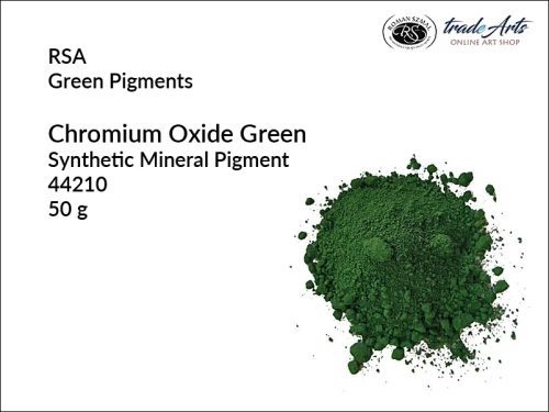 Zieleń chromowa RSA, RSA  zieleń chromowa pigment mineralny, RSA Chromium Oxide Green dye, pigmenty mineralne, pigmenty zielone, pigmenty, tradearts,