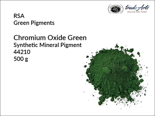 Zieleń chromowa RSA, RSA  zieleń chromowa pigment mineralny, RSA Chromium Oxide Green dye, pigmenty mineralne, pigmenty zielone, pigmenty, tradearts,