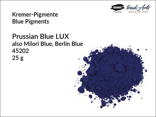 Prussian Blue Lux Kremer-Pigmente, Kremer-Pigmente - błękit pruski Lux, błękit pruski, Blue Milori Kremer-Pigmente, Prussian Blue Kremer-Pigmente, pigmenty, farby, malarstwo, tradearts,