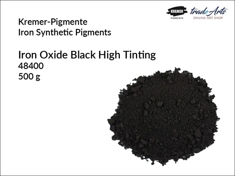 Czerń żelazowa intensywna Kremer-Pigmente, Kremer-Pigmente - czerń żelazowa intensywna, czerń żelazowa, Iron Oxide Black - Kremer-Pigmente, pigmenty, farby, malarstwo, tradearts,