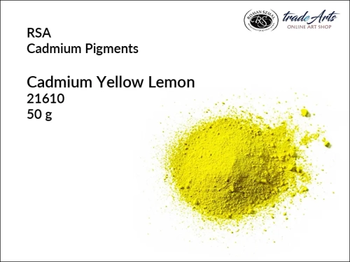 Pigmenty kadmowe RSA, pigment kadmowy - żółcień kadmowa cytrynowa, pigmenty kadmowe, pigmenty historyczne, tradearts,