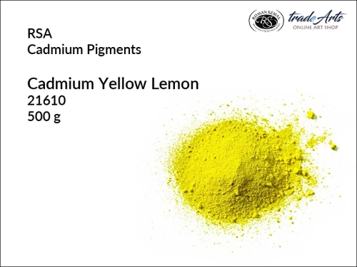 Pigmenty kadmowe RSA, pigment kadmowy - żółcień kadmowa cytrynowa, pigmenty kadmowe, pigmenty historyczne, tradearts,