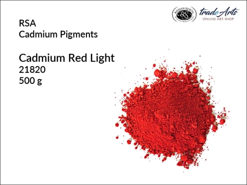 Pigmenty kadmowe RSA, pigment kadmowy - czerwień kadmowa jasna, pigmenty kadmowe, pigmenty historyczne, tradearts,
