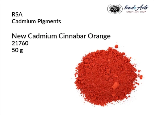 Pigmenty kadmowe RSA, pigment kadmowy - oranż kadmowy cynobrowy nowy, pigmenty kadmowe, pigmenty historyczne, tradearts,