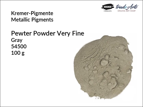 Pewter Powder gray very fine Kremer-Pigmente, cyna (pewter) sproszkowana Kremer-Pigmente, cyna (pewter) metaliczna w proszku Kremer-Pigmente, cyna metaliczna, pewter, proszki metaliczne, pigmenty metaliczne,