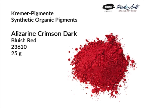 Pigmenty organiczne Kremer-Pigmente, Kremer-Pigmente - pigmenty organiczne, pigment organiczny - kraplak alizarynowy ciemny, pigmenty organiczne, malarstwo, pigmenty, tradearts,