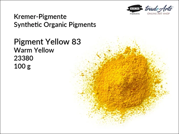 Pigment syntetyczny organiczny żółcień 83 Kremer-Pigmente, Kremer-Pigmente - żółcień 83 syntetyczna, pigmenty organiczne syntetyczne Kremer-Pigmente, pigmenty, pigmenty syntetyczne, Kremer-Pigmente, tradearts,