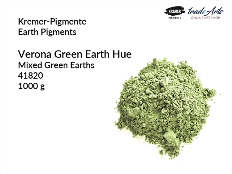 Ziemia zielona z Werony imit. Kremer-Pigmente, Kremer-Pigmente - ziemia zielona z Werony imit.,  Verona Earth Kremer-Pigmente, pigmenty, pigmenty ziemne, pigmenty mieszane, tradearts,