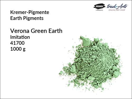 Ziemia zielona z Werony - zieleń Veroneza Kremer-Pigmente, Kremer-Pigmente - ziemia zielona z Werony  - zieleń Veroneza, Erkolana Earth Kremer-Pigmente, pigmenty, pigmenty ziemne, pigmenty mieszane, tradearts,