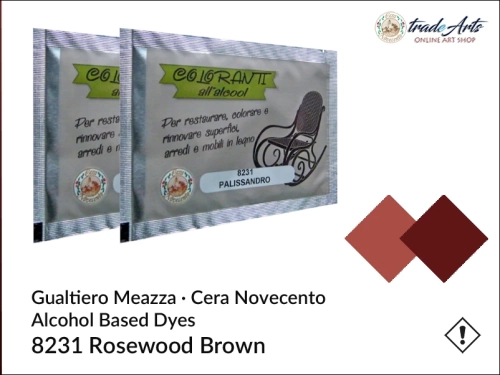 Bejca spirytusowa Rosewood Brown 8231 Cera Novecento, Cera Novecento - bejca spirytusowa Rosewood Brown 8231, barwnik spirytusowy Rosewood Brown 8231 Cera Novecento, barwniki, bejce spirytusowe, Cera Novecento, tradearts,