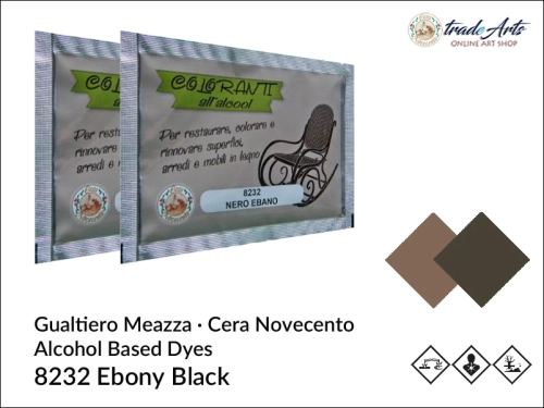 Bejca spirytusowa Ebony Black 8232 Cera Novecento, Cera Novecento - bejca spirytusowa Ebony Black 82327, barwnik spirytusowy Ebony Black 8232 Cera Novecento, barwniki, bejce spirytusowe, Cera Novecento, tradearts,
