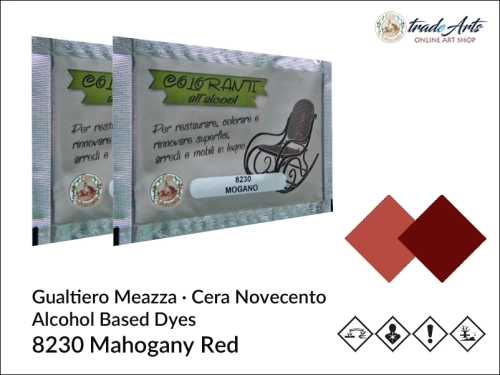 Bejca spirytusowa Mahogany Red 8230 Cera Novecento, Cera Novecento - bejca spirytusowa Mahogany Red 8230, barwnik spirytusowy Mahogany Red 8230 Cera Novecento, barwniki, bejce spirytusowe, Cera Novecento, tradearts,