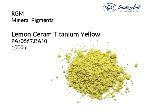Pigment mineralny Lemon Ceram Titanium Yellow 567 RGM, RGM pigment mineralny Lemon Ceram Titanium Yellow 567, pigmenty mineralne RGM, pigmenty, pigment, pigmenty mineralne, barwienie, malarstwo, farby, RGM, tradearts,