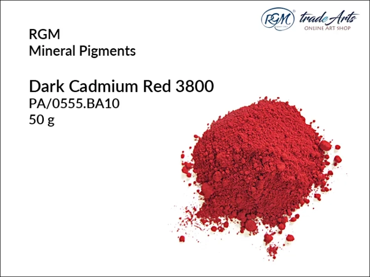 Pigment mineralny Dark Cadmium Red 555 RGM, RGM pigment mineralny Dark Cadmium Red 555, pigmenty mineralne RGM, pigmenty, pigment, pigmenty mineralne, barwienie, malarstwo, farby, RGM, tradearts,