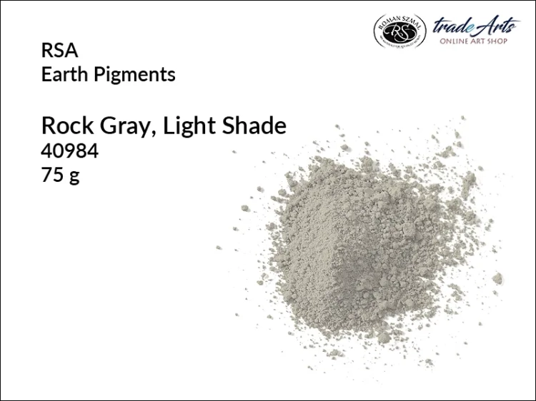 Szarość skalna jasny odcień RSA, RSA pigment ziemny szarość skalna, RSA Rock Gray Light Shade, pigmenty ziemne, pigmenty naturalne, pigmenty,  pigmenty ziemne czyste, RSA pigmenty, tradearts,