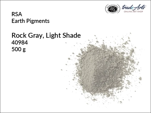 Szarość skalna jasny odcień RSA, RSA pigment ziemny szarość skalna, RSA Rock Gray Light Shade, pigmenty ziemne, pigmenty naturalne, pigmenty,  pigmenty ziemne czyste, RSA pigmenty, tradearts,