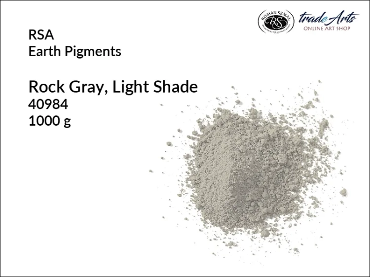 Szarość skalna jasny odcień RSA, RSA pigment ziemny szarość skalna, RSA Rock Gray Light Shade, pigmenty ziemne, pigmenty naturalne, pigmenty,  pigmenty ziemne czyste, RSA pigmenty, tradearts,