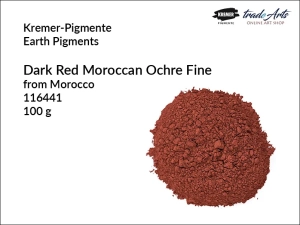 Pigment ziemny ochra czerwona ciemna marokańska fine Kremer-Pigmente, opak. 100 g 
