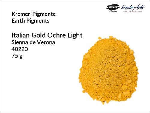 Pigment ziemny ugier złoty jasny włoski Kremer-Pigmente, Kremer-Pigmente - pigment ziemny ugier złoty jasny włoski, pigmenty ziemne, pigmenty naturalne, pigmenty,  pigmenty ziemne czyste, Kremer-Pigmente, tradearts,