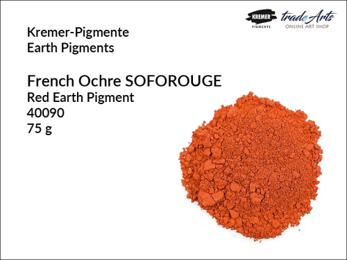 Pigment ziemny ochra czerwona SOFOROUGE Kremer-Pigmente, Kremer-Pigmente - pigment ziemny ochra czerwona SOFOROUGE, pigmenty ziemne, pigmenty naturalne, pigmenty,  pigmenty ziemne czyste, Kremer-Pigmente, tradearts,