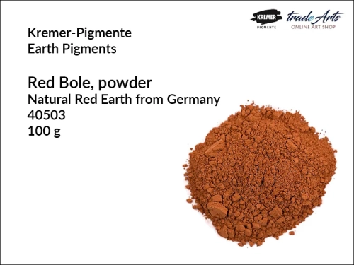 Pigment ziemny bolus czerwony Kremer-Pigmente, Kremer-Pigmente - pigment ziemny bolus czerwony, pigmenty ziemne, pigmenty naturalne, pigmenty,  pigmenty ziemne czyste, Kremer-Pigmente, tradearts,