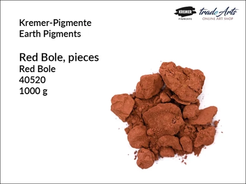 Red Bole (or Sanguine) in pieces Kremer-Pigmente, bolus czerwony w kawałkach Kremer-Pigmente, sangwina w kawałkach Kremer-Pigmente, bolus czerwony, sangwina do rysowania, Kremer-Pigmente bolus czerwony, Kremer-Pigmente sangwina,