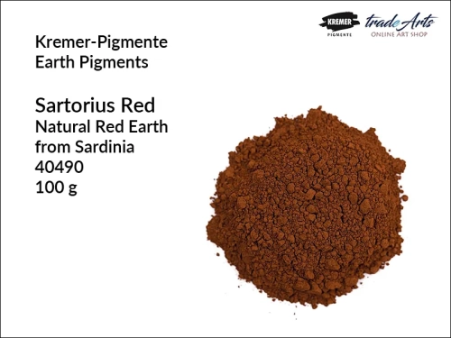 Red Sartorius Kremer-Pigmente, róż Saturna Kremer-Pigmente, róż Saturna z Sardynii Kremer-Pigmente, ziemia czerwona naturalna róż Saturna,  pigmenty, pigment ziemny, Kremer-Pigmente,