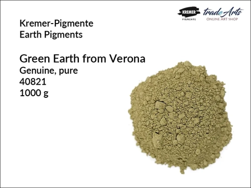 Pigment ziemny ziemia zielona z Werony Kremer-Pigmente, Kremer-Pigmente - pigment ziemny ziemia zielona z Werony, pigmenty ziemne, pigmenty naturalne, pigmenty,  pigmenty ziemne czyste, Kremer-Pigmente, tradearts,