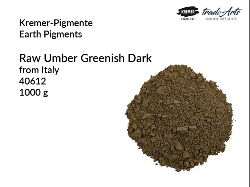 Italian Raw Umber Greenish Dark Kremer-Pigmente, Kremer-Pigmente - umbra zielona ciemna włoska, umbra zielona włoska,  pigmenty ziemne, pigmenty naturalne, pigmenty, Kremer-Pigmente umbra zielona naturalna włoska,