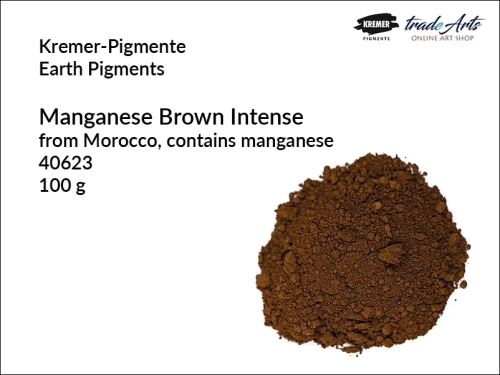 Manganese Brown Intense Kremer-Pigmente, brunat manganowy intensywny Kremer-Pigmente, brunat manganowy marokański Kremer-Pigmente, pigmenty ziemne Kremer-Pigmente, pigment, Kremer-Pigmente,
