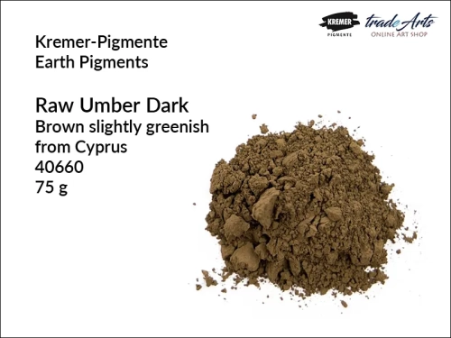 Pigment ziemny umbra ciemna cypryjska Kremer-Pigmente, Kremer-Pigmente - pigment ziemny umbra ciemna cypryjska, pigmenty ziemne, pigmenty naturalne, pigmenty,  pigmenty ziemne czyste, Kremer-Pigmente, tradearts,
