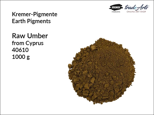 Raw Umber from Cyprus Earth Pigment Kremer-Pigmente, Kremer-Pigmente - umbra naturalna cypryjska, umbra naturalna z Cypru,  pigmenty ziemne, pigmenty naturalne, pigmenty, Kremer-Pigmente umbra naturalna cypryjska,