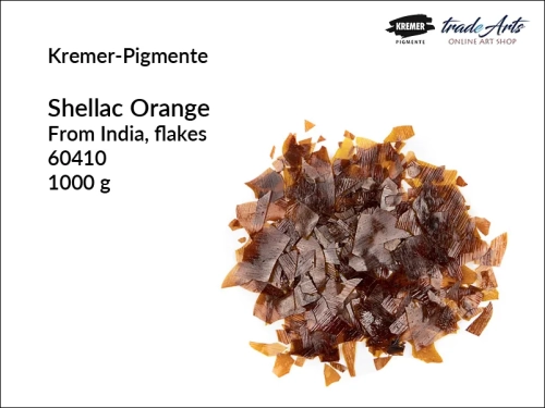 Żywica szelakowa orange Kremer-Pigmente, Kremer-Pigmente - żywica szelakowa orange, szelak pomarańczowy orange Kremer-Pigmente, szelak orange, szelaki, tradearts,