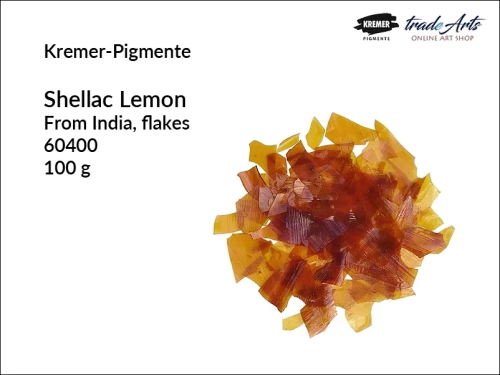 Szelak lemon w listkach Kremer-Pigmente, Kremer-Pigmente - szelak lemon w listkach, szelak żółty lemon Kremer-Pigmente, szelak lemon, szelaki, tradearts,