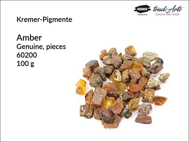 Bursztyn w kawałkach Kremer-Pigmente, Kremer-Pigmente - bursztyn w kawałkach, bursztyn naturalkny w kawałkach, bursztyn, żywica, tradearts,