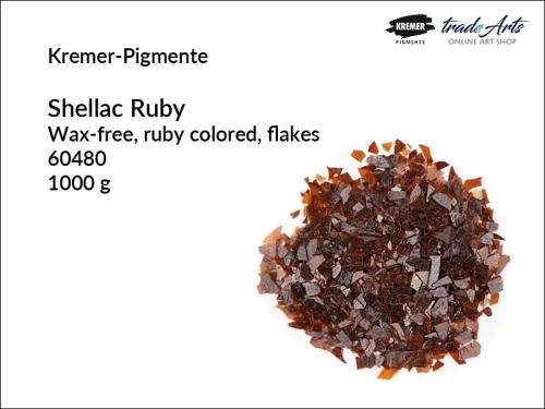Żywica szelakowa rubinowa Kremer-Pigmente, Kremer-Pigmente - żywica szelakowa rubinowa, szelak rubinowy odwoskowiony Kremer-Pigmente, szelak rubinowy odwoskowiony, szelaki, tradearts,