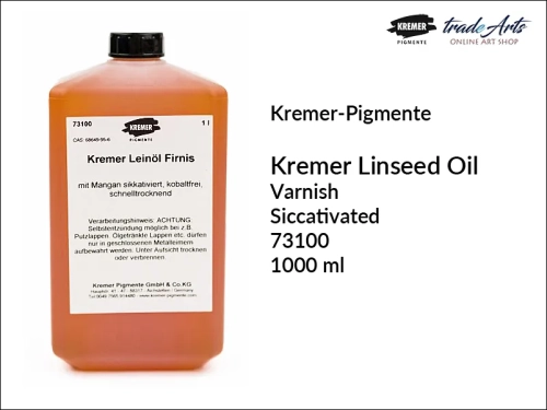 olej lniany sykatywowany Kremer-Pigmente, Kremer-Pigmente - olej lniany werniksowy, , pokost kobaltowy, tradearts, olej lniany Kremer Pigmente,