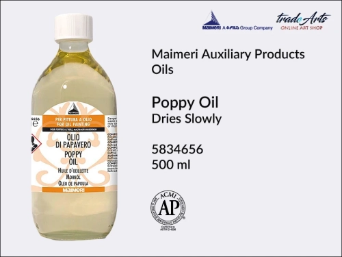 Maimeri Poppy Oil, olej makowy do farb olejnych Maimeri, Maimeri Poppy Oil olej makowy do farb olejnych, olej makowy, farby olejne, malarstwo olejne, farby, oleje, Maimeri, tradearts,