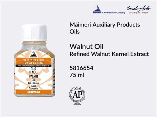 Maimeri Walnut Oil, olej orzechowy do farb olejnych Maimeri, Maimeri Walnut Oil olej orzechowy do farb olejnych, olej orzechowy, farby olejne, malarstwo olejne, farby, oleje, Maimeri, tradearts,
