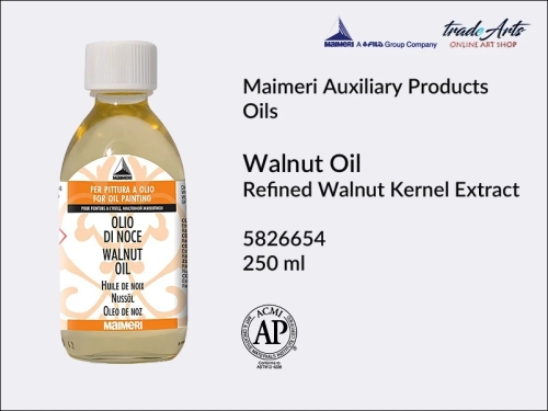 Maimeri Walnut Oil, olej orzechowy do farb olejnych Maimeri, Maimeri Walnut Oil olej orzechowy do farb olejnych, olej orzechowy, farby olejne, malarstwo olejne, farby, oleje, Maimeri, tradearts,